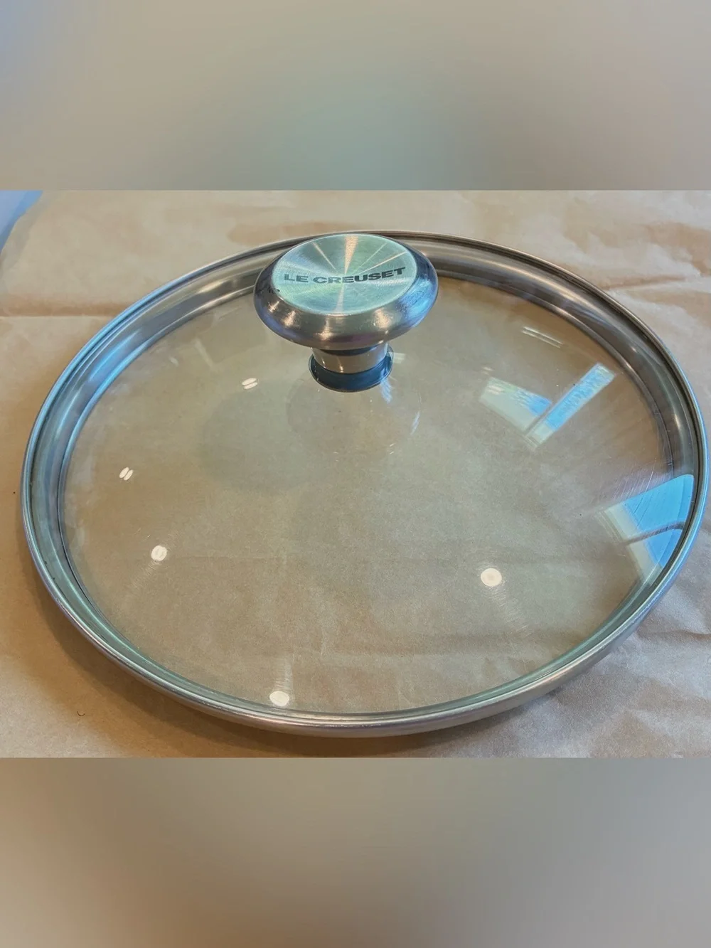 Le Creuset Tempered Glass Lid w/Stainless Steel Knob, For 6.5” Pan; Rare Size